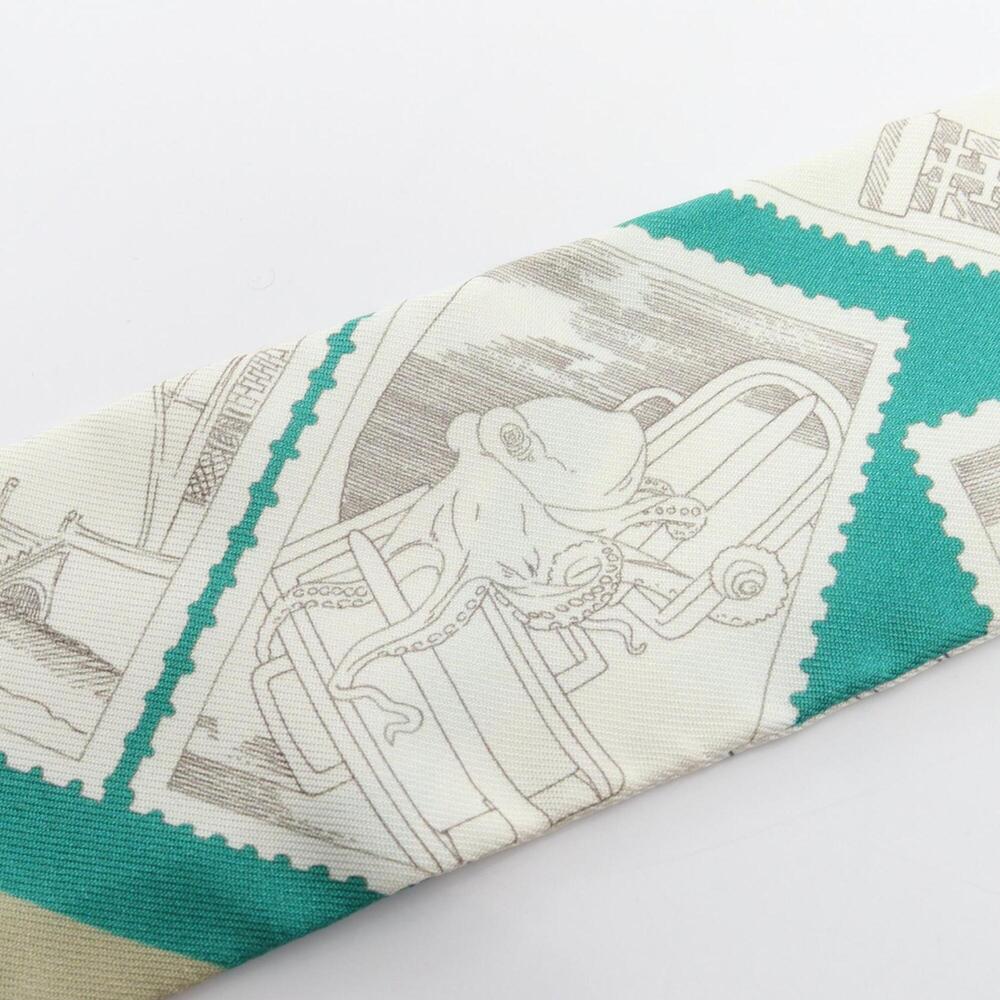 HERMES Authentic White Silk Scarf - Picture 6 of 6